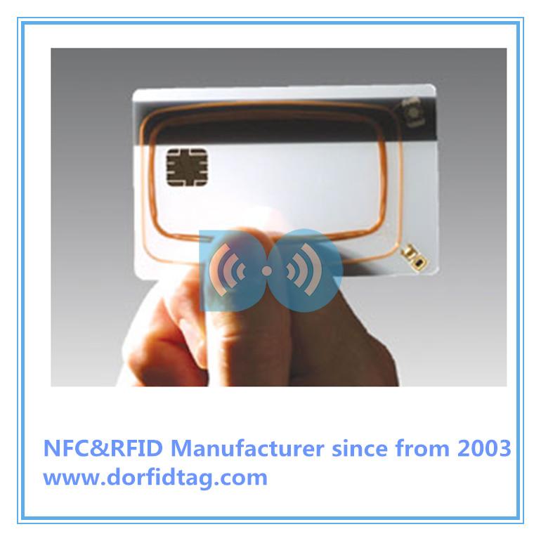 Smart contact card and proximity  rfid combi hybrid card